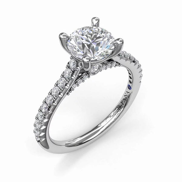 Cathedral Diamond Engagement Ring - 1